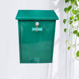 【清倉特價】信箱 郵箱 意見箱 烤漆信箱 綠色 上掀式信箱 附二支鑰匙螺絲 外投外取 40*25*10cm《昇瑋五金》