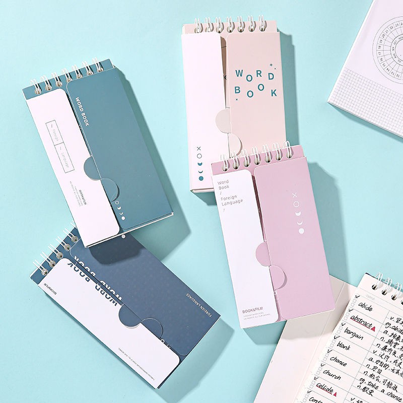 現貨卡通便攜單詞本可愛少女心隨身英文記憶帶擋板線圈本小本子英語本 蝦皮購物