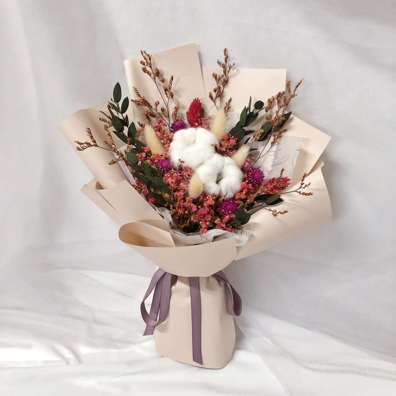 思春期的 密b32棉花冬感乾燥花束 蝦皮購物