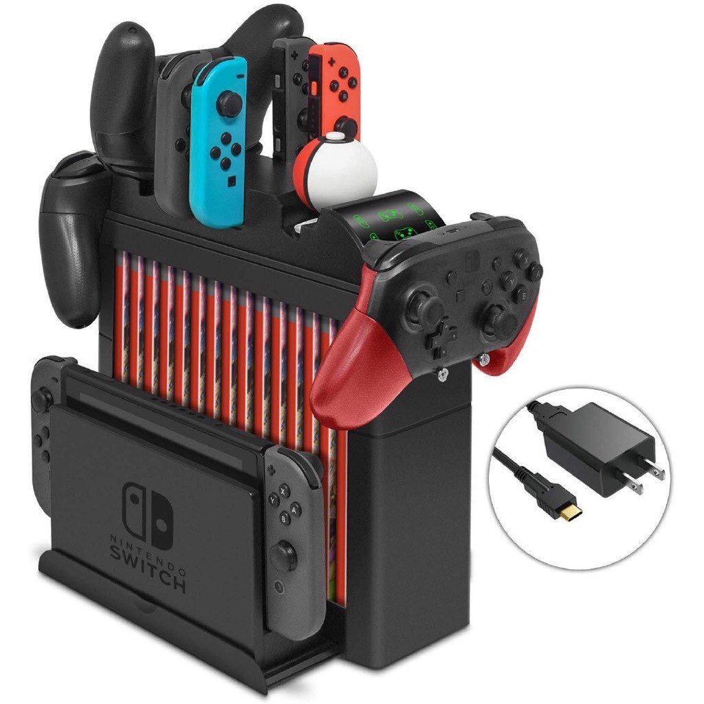 高雄ns電玩 7in1 多功能充電座dobe Tns Switch 置物架座充收納架充電器充電座 蝦皮購物