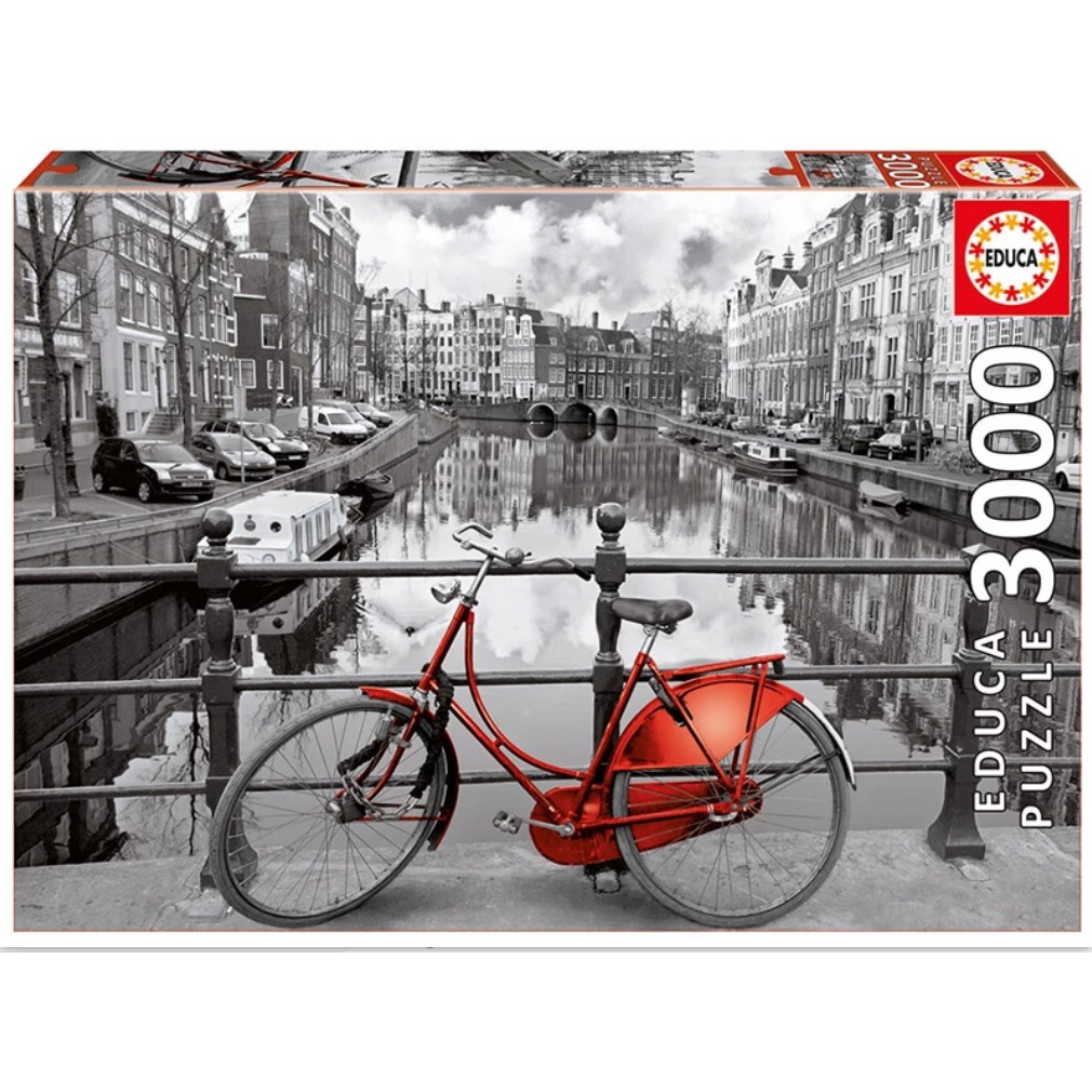 【小梅子拼圖 Educa 16018】3000片 120x85cm Amsterdam 阿姆斯特丹 荷蘭 尼德蘭 腳踏車