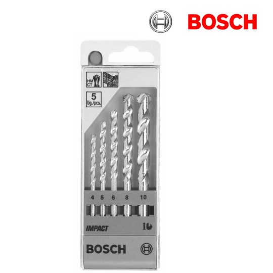 【含稅店】德國BOSCH 博世 五支裝水泥鑽頭直柄塑膠盒裝 5支水泥鑽頭直柄 鑽頭 鑽尾組 直柄鑽尾