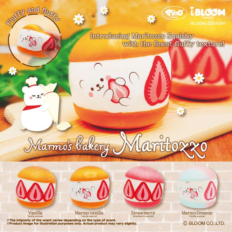 Ibloom草莓泡芙蛋糕軟軟 日本代購軟軟 舒壓小物 Squishy