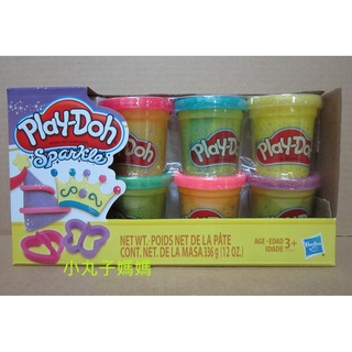 小丸子媽媽 培樂多Play-Doh 閃亮黏土六色黏土組 A408 孩之寶 Hasbro 補充罐 黏土 HA5417