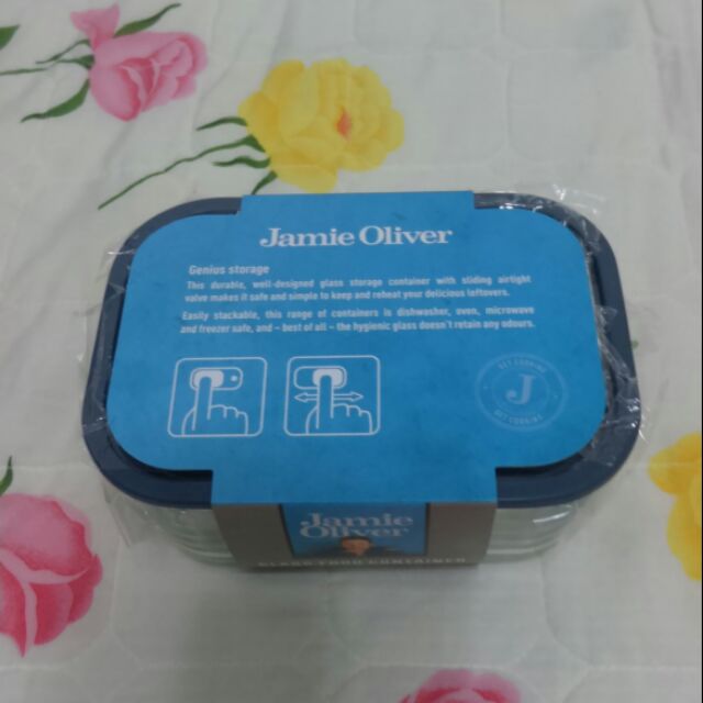 全联     Jamie Oliver  傑米 奧利佛 2號 方型耐熱玻璃保鮮盒(中)800mL