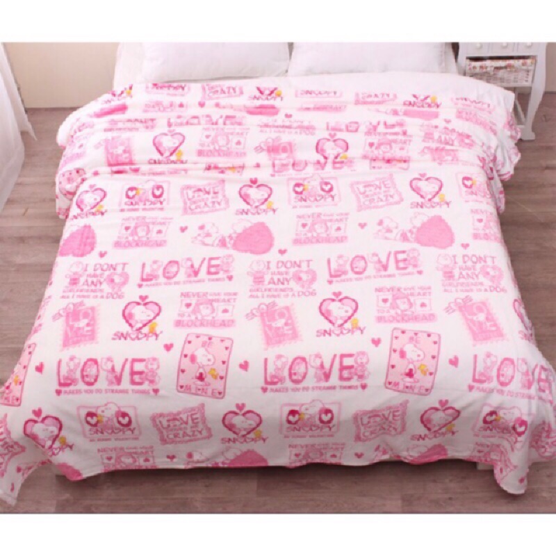 現貨💕粉色印花Snoopy史努比毛毯 法蘭絨毛毯 車毯 午睡毯 電視毯 空調毛毯 雙人毯