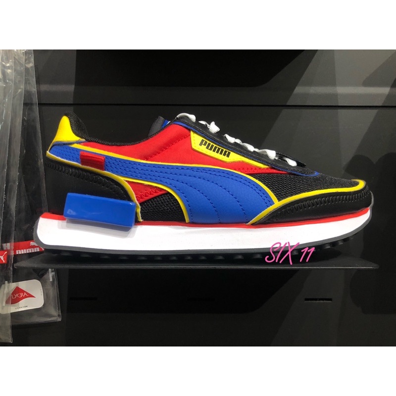 @SIX@PUMA Future Rider SMILEYWORLD Jr 慢跑運動鞋 大童 黑紅黃 384924-01