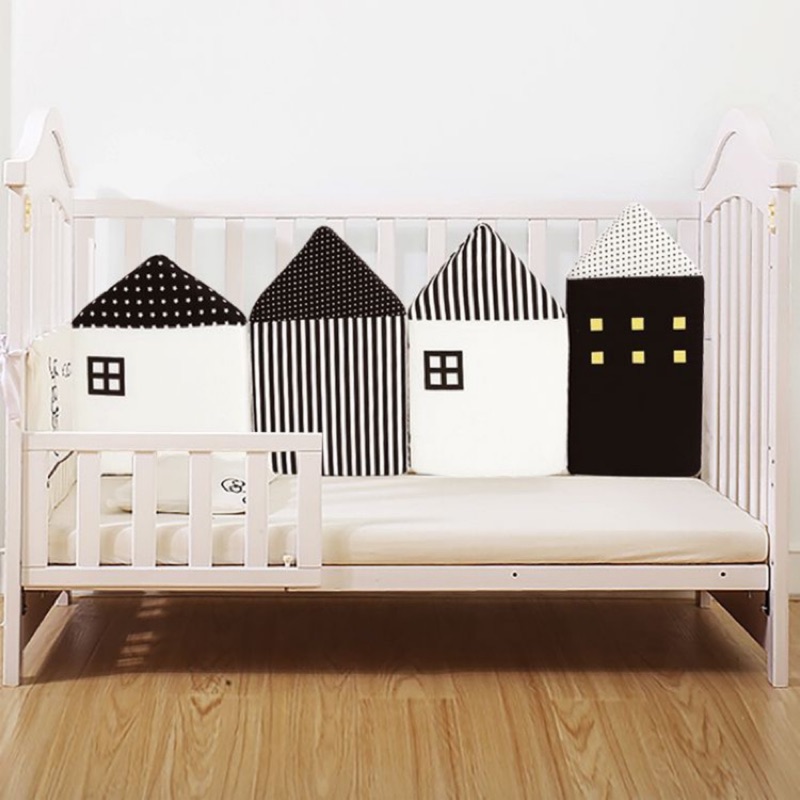 北歐風小房子嬰兒床床圍-防撞靠墊-兒童房裝飾
