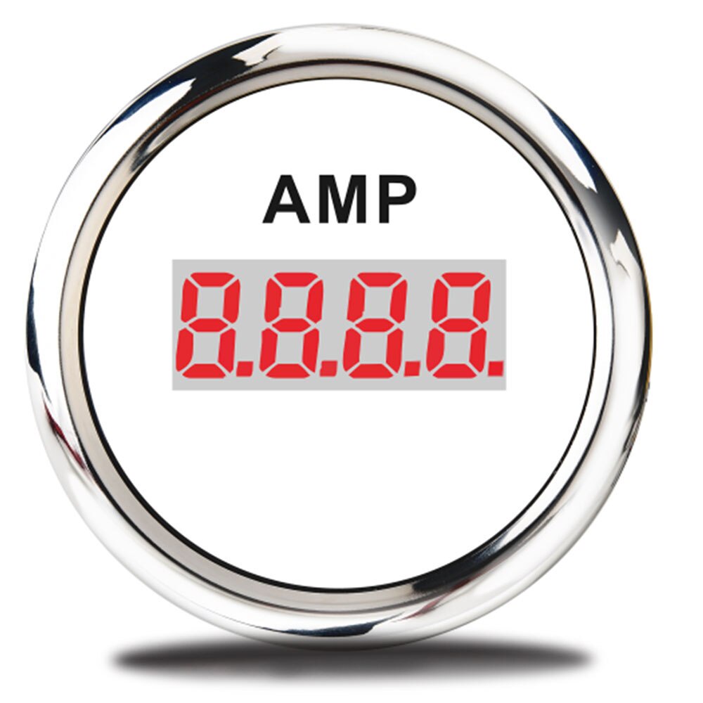 Amp 52mm 電流表電壓表防水數字電流表適用於汽車船船用摩托車 12V/24v 75mA 信號電流表