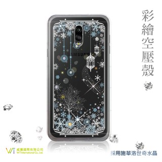 Samsung Galaxy J7+ 【 映雪 】 施華洛世奇水晶 軟殼 保護殼 彩繪空壓殼