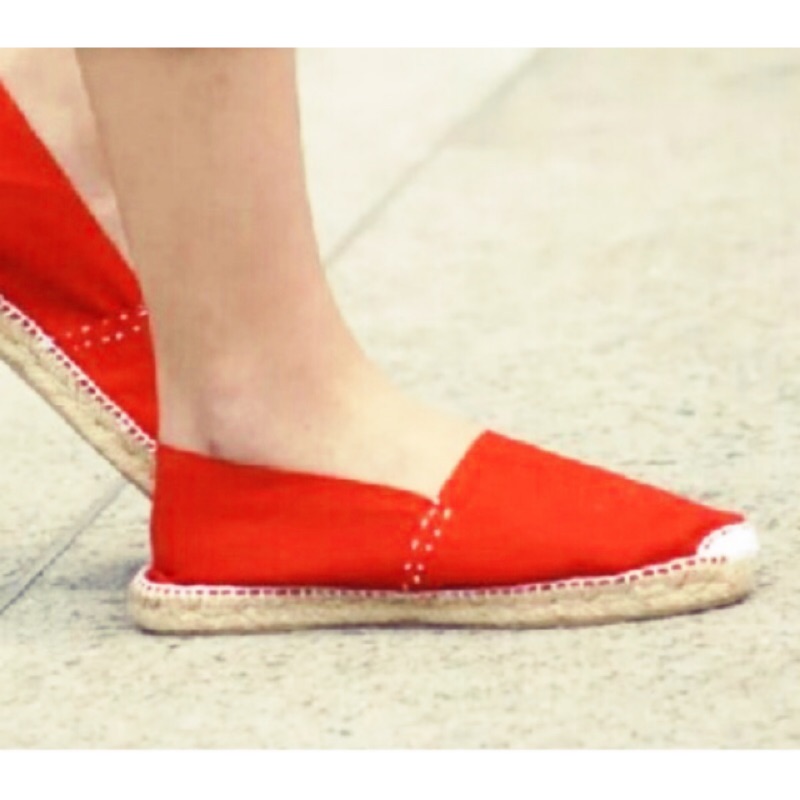 西班牙手工編織草鞋 平底基本款 尺碼40 正紅色