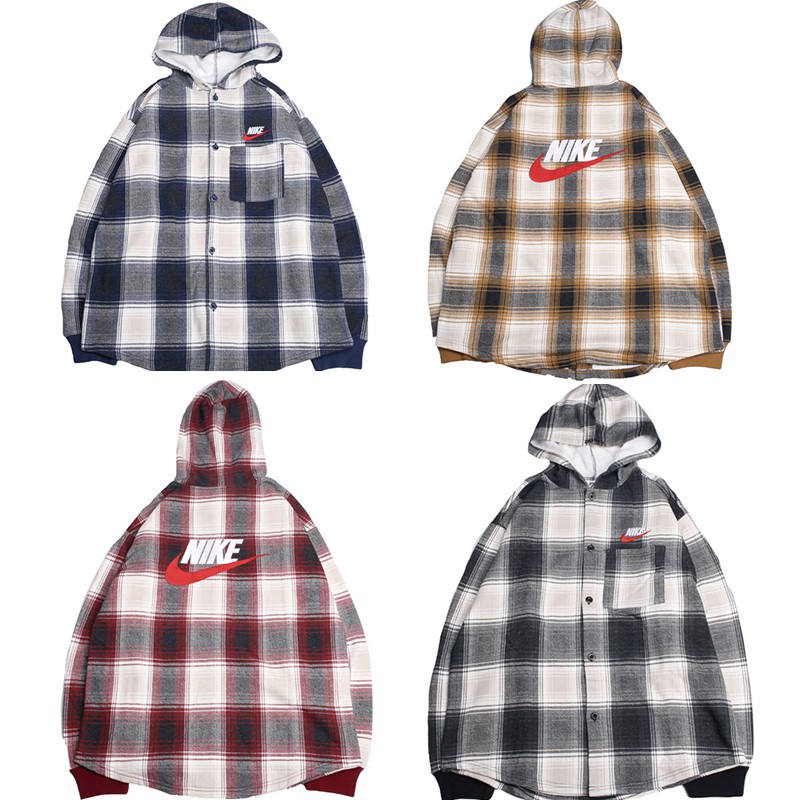 nike plaid hoodie