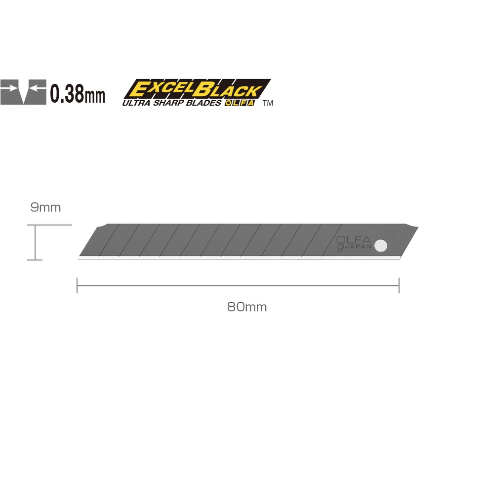 日本OLFA 小型美工刀系列 超銳利黑刃刀片 ASBB-10  10片/盒