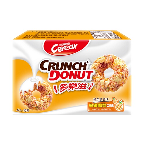 喜瑞爾Crunch Donut多樂滋(金鑽鳳梨)22G*4 【愛買】