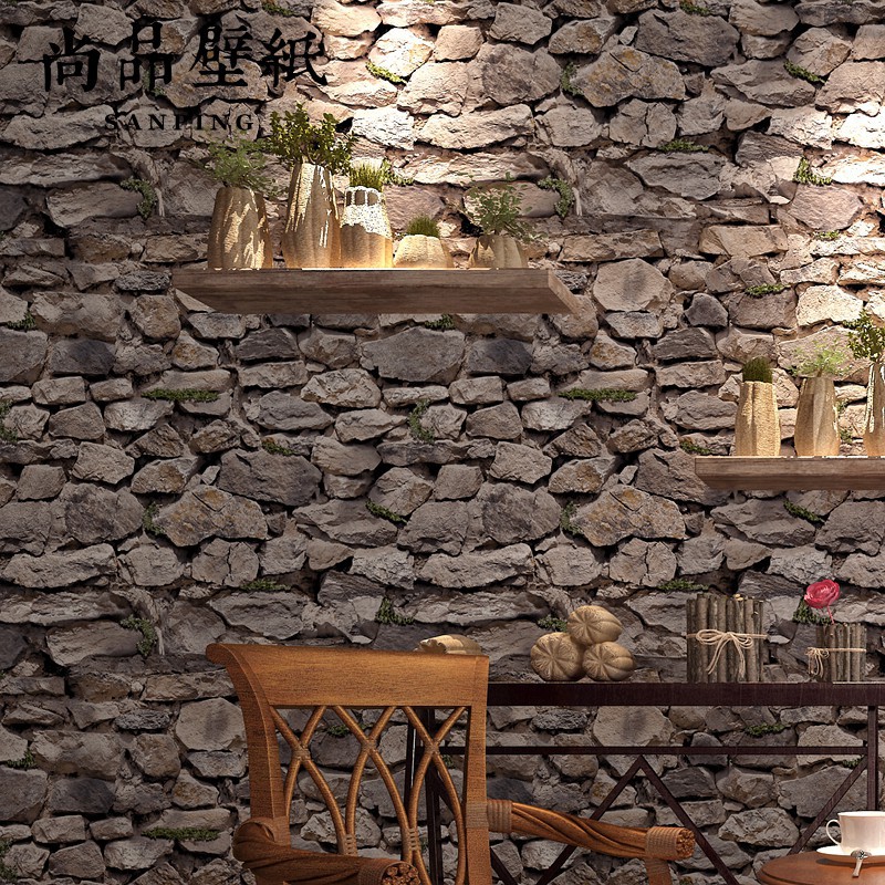 3d復古個性石紋石頭石塊巖石文化石壁紙酒吧咖啡廳餐廳背景墻紙客廳臥室兒童房環保無味加厚無紡布高清晰3d壁紙牆貼 98 蝦皮購物