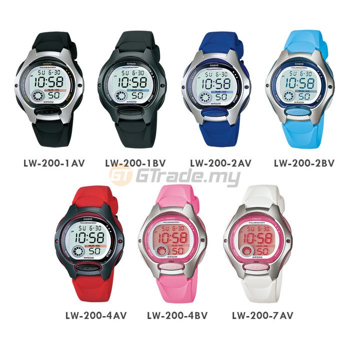 限時免運 Casio 卡西歐可愛電子錶 兒童錶lw 200系列防水 照明台灣卡西歐公司貨保固一年附原廠保卡 蝦皮購物