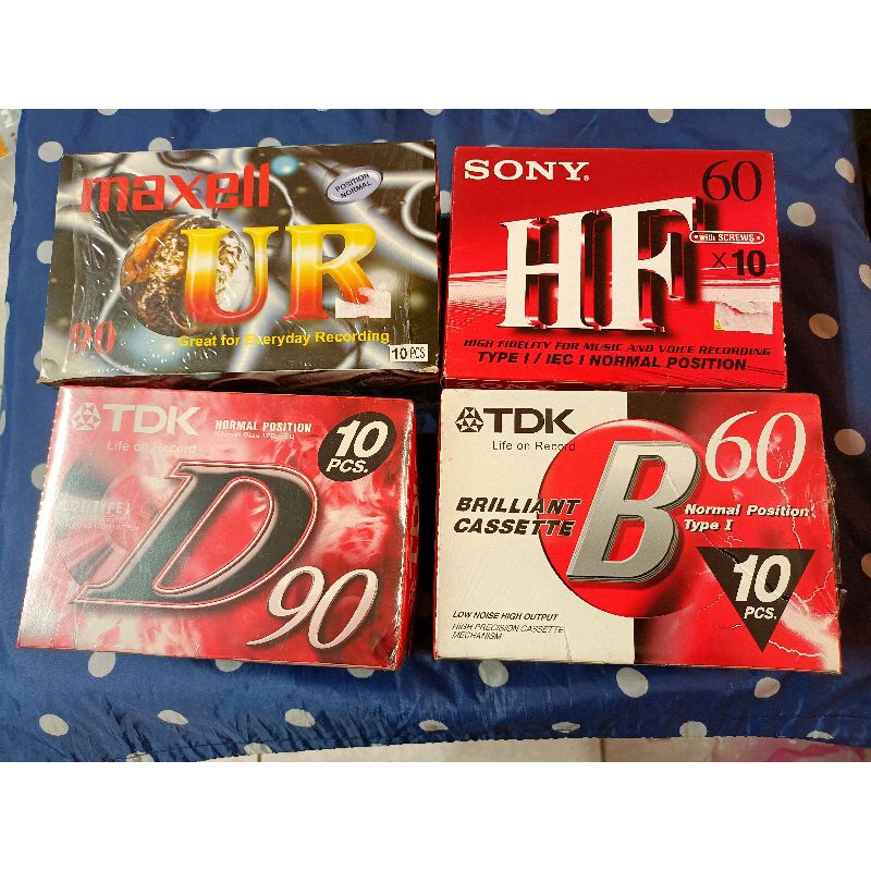 全新 卡式空白錄音帶  (TDK B D/SONY HF/maxell UR 90分鐘 60分鐘)