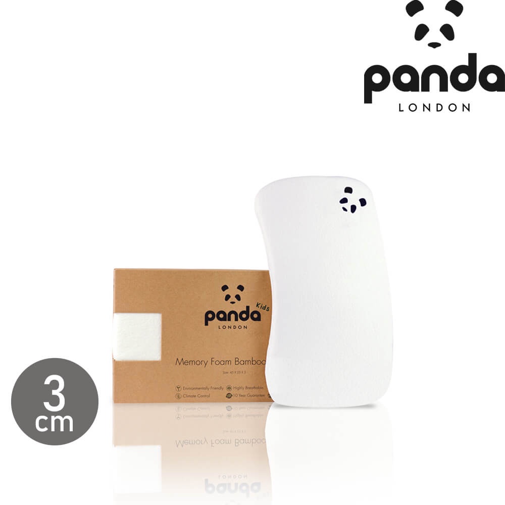 英國Panda嬰兒枕/幼兒枕/甜夢枕 1-4歲用 凹槽式護頭型 記憶枕 竹纖維枕套 3cm【BabyGarden】