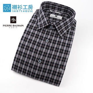 皮爾帕門pb黑色細格齊支保暖百搭襯衫外套66171-09-襯衫工房