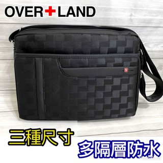 OVERLAND 美式十字軍 側背包 防水耐磨 格紋款 多隔層 尼龍斜背包 背包 斜背包 男用包