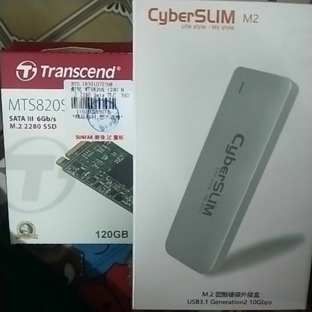 固態硬碟！！創見 MTS820S 120G M. 2 2280 Data TLC SSD.。M. 2固態硬碟外接盒