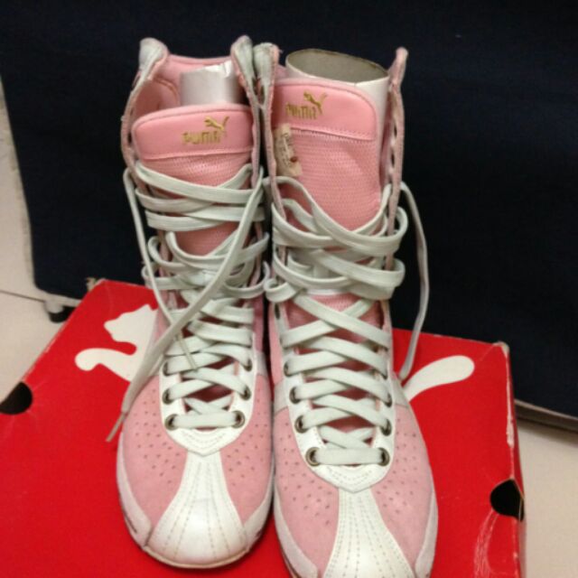 全新puma粉紅色高筒球鞋