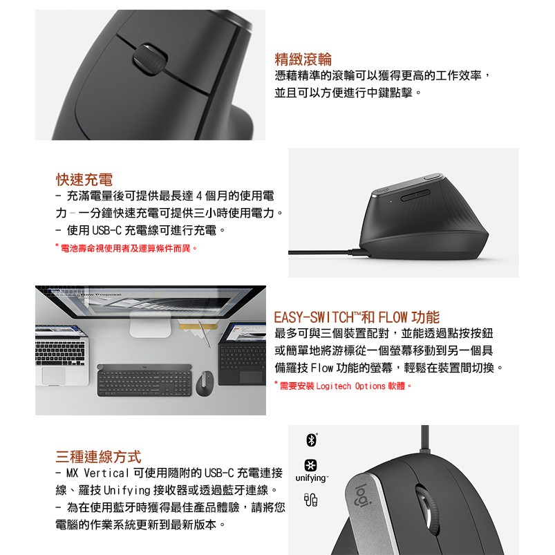 羅技mx Vertical Unifying藍牙垂直滑鼠符合人體工學改善手腕姿勢 Sound Amazing 蝦皮購物