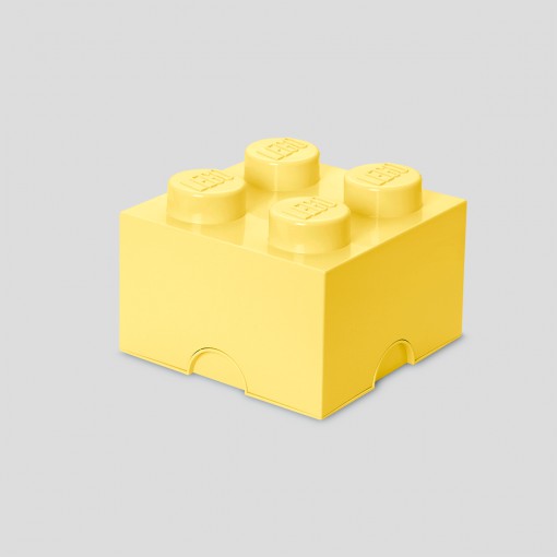 丹麥LEGO 放大版樂高收納箱4凸 (粉嫩黃)