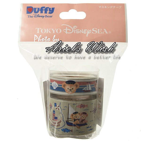 Ariel's Wish-日本Disney東京迪士尼Duffy達菲熊Shelliemay雪莉玫夏季海軍紙膠帶兩入組-現貨