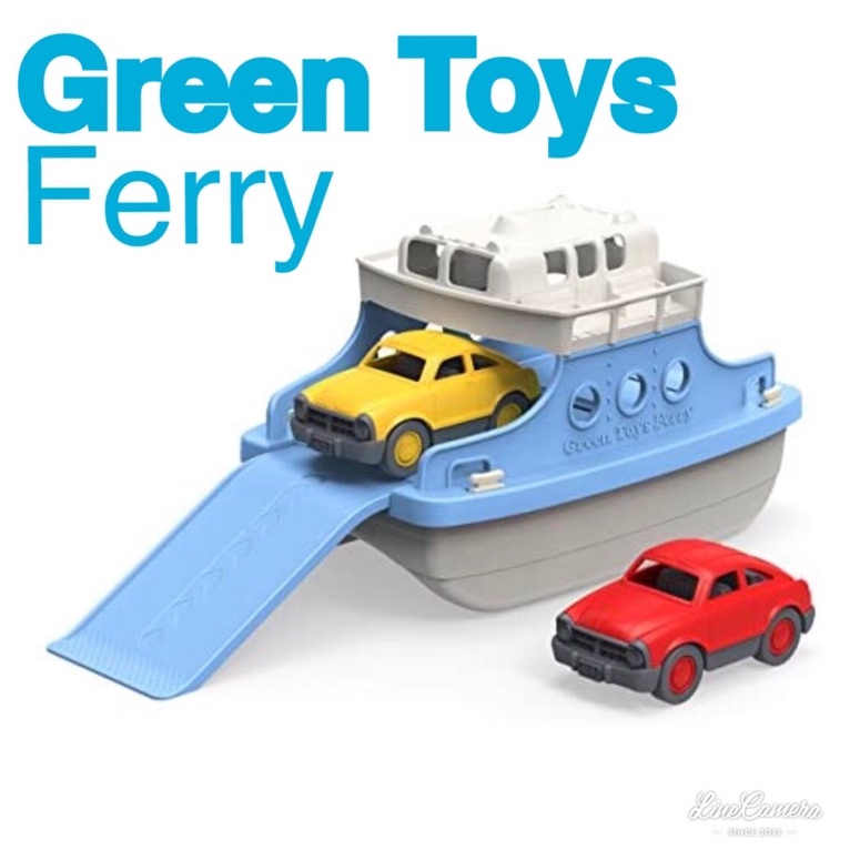 *天空城*環保美國製Green Toys Ferry 大口魚渡輪+紅色小車（浴缸玩水玩具）