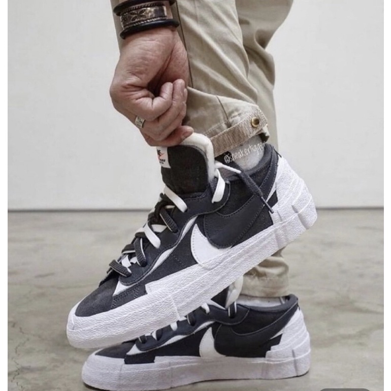 Sacai x Nike Blazer 黑白 尺寸:30cm