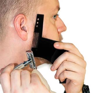男士剃須鬍鬚修剪器美髮護理透明外觀鬍鬚成型造型模板尺子梳子工具胡子梳