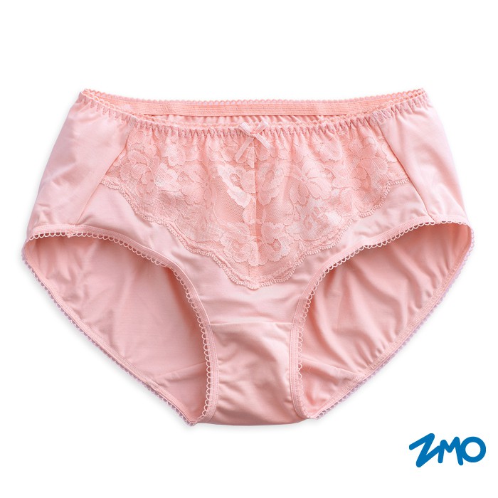 【ZMO】 女中腰蕾絲內褲-(排汗抗菌)-粉色