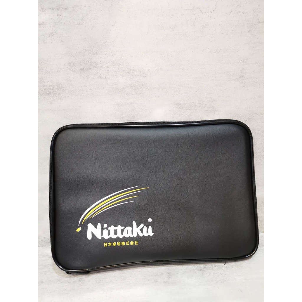 【Nittaku】 方形PVC 桌拍袋 皮面拍袋 桌球拍套 (可放兩支球拍及桌球)