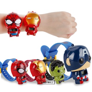 兒童益智玩具 卡通變形電子手錶 美國隊長蜘蛛俠超級英雄 禮物