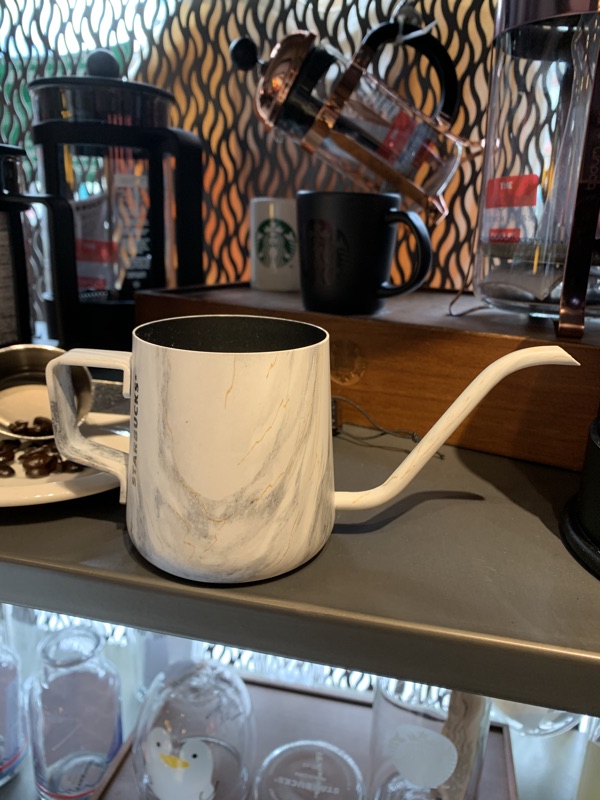 星巴克咖啡壺小型大理石紋經典不鏽鋼210ml手衝咖啡壺