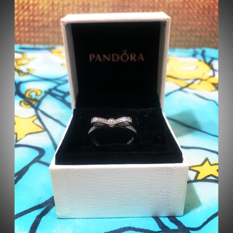 丹麥品牌 PANDORA 蝴蝶結925純銀戒指 專櫃