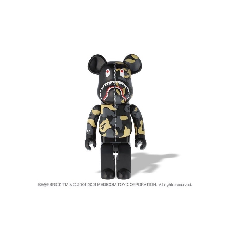 Be@rbrick x BAPE  Madison 1000% 紐約限定 鯊魚熊 聯名 迷彩 公仔