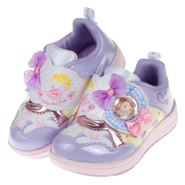 日本月星 Moonstar 蘇菲亞歡樂時光 蘇菲亞公主 紫色兒童機能運動鞋 尺寸:19cm 二手
