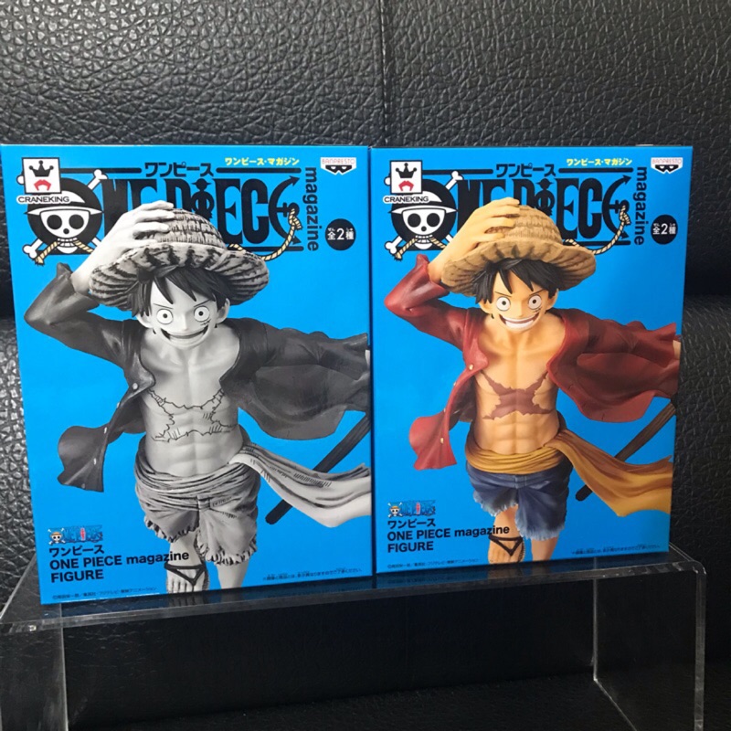 日本正版景品 海賊王 航海王 One Piece 雜誌系列模型 魯夫公仔 海賊旗 路飛異色款 蝦皮購物