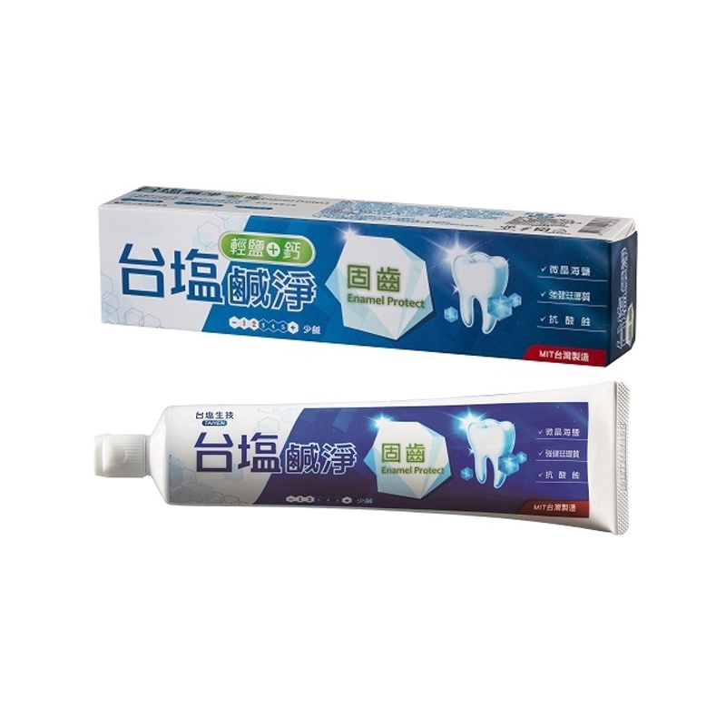 【台鹽】鹹淨 固齒牙膏150g｜ 磷酸鈣強化珐瑯質｜Holdmego