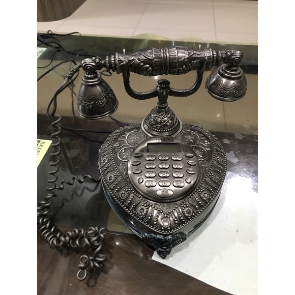 心型雕刻花紋復古電話羅蜜歐來電顯示電話機TC-837