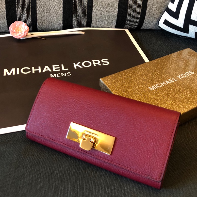 MK 女士長夾 名牌皮夾 高貴紅 零錢包 手拿包 MICHAEL KORS 現貨 美國代購