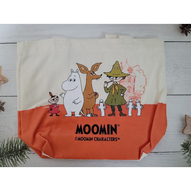711×明治巧克力 Moomin嚕嚕米（小）帆布袋－橘色款