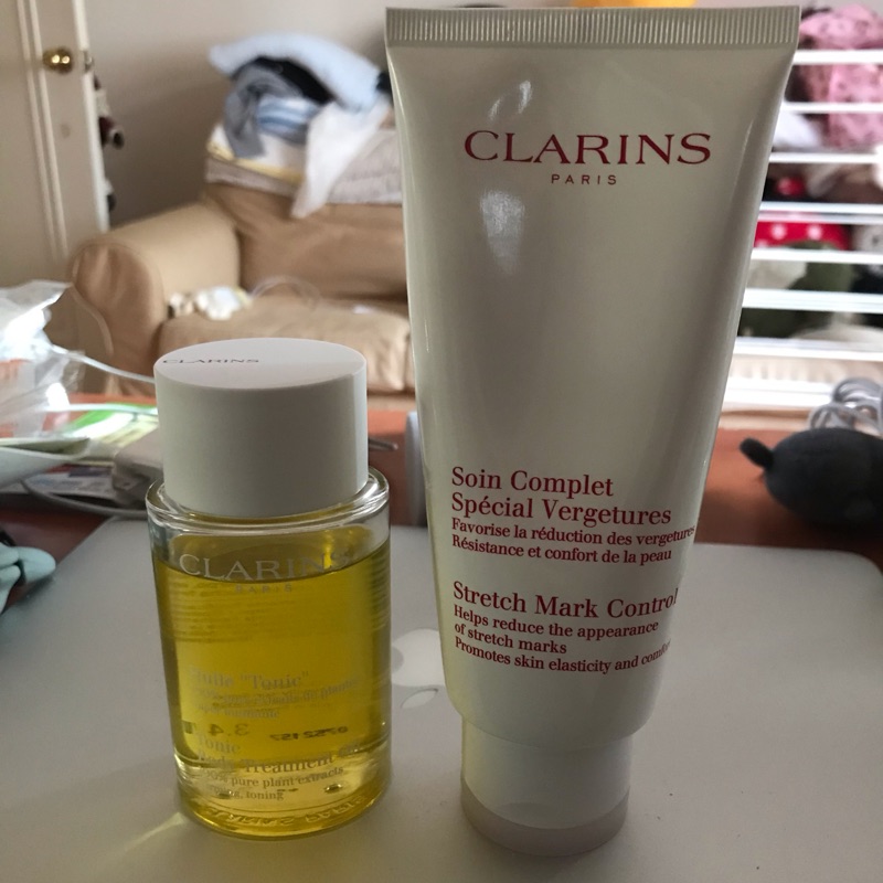 ［二手］克蘭詩 CLARINS  身體調和護理油100Ml+宛若新生除紋霜200ml