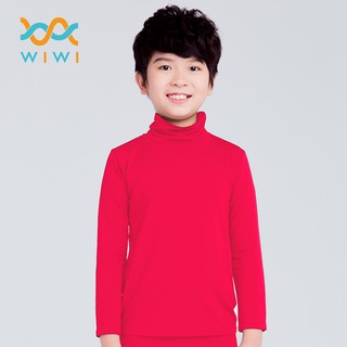 【WIWI】MIT溫灸刷毛高領發熱衣(朝陽紅 童100-150)0.82遠紅外線 迅速升溫 加倍刷毛 3效熱感 輕薄顯瘦