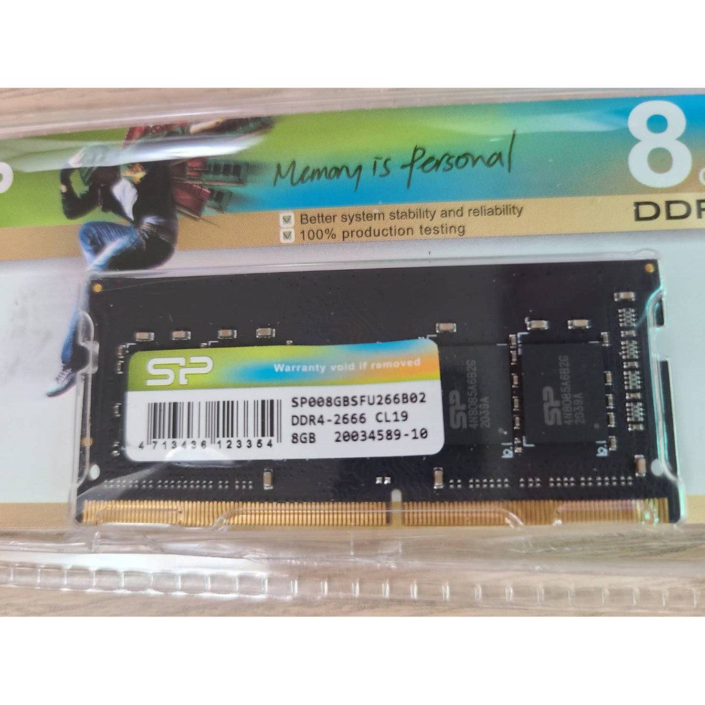 SP廣穎 So-Dimm DDR4-2666 8G SP008GBSFU266B02(已拆封未使用終保)(端午超商免運)