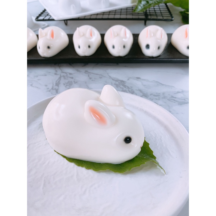 【嘉嘉居】現貨獨家販售 網紅兔子冰皮月餅模具小兔子椰奶凍果凍矽膠布丁慕斯蛋糕商用家用