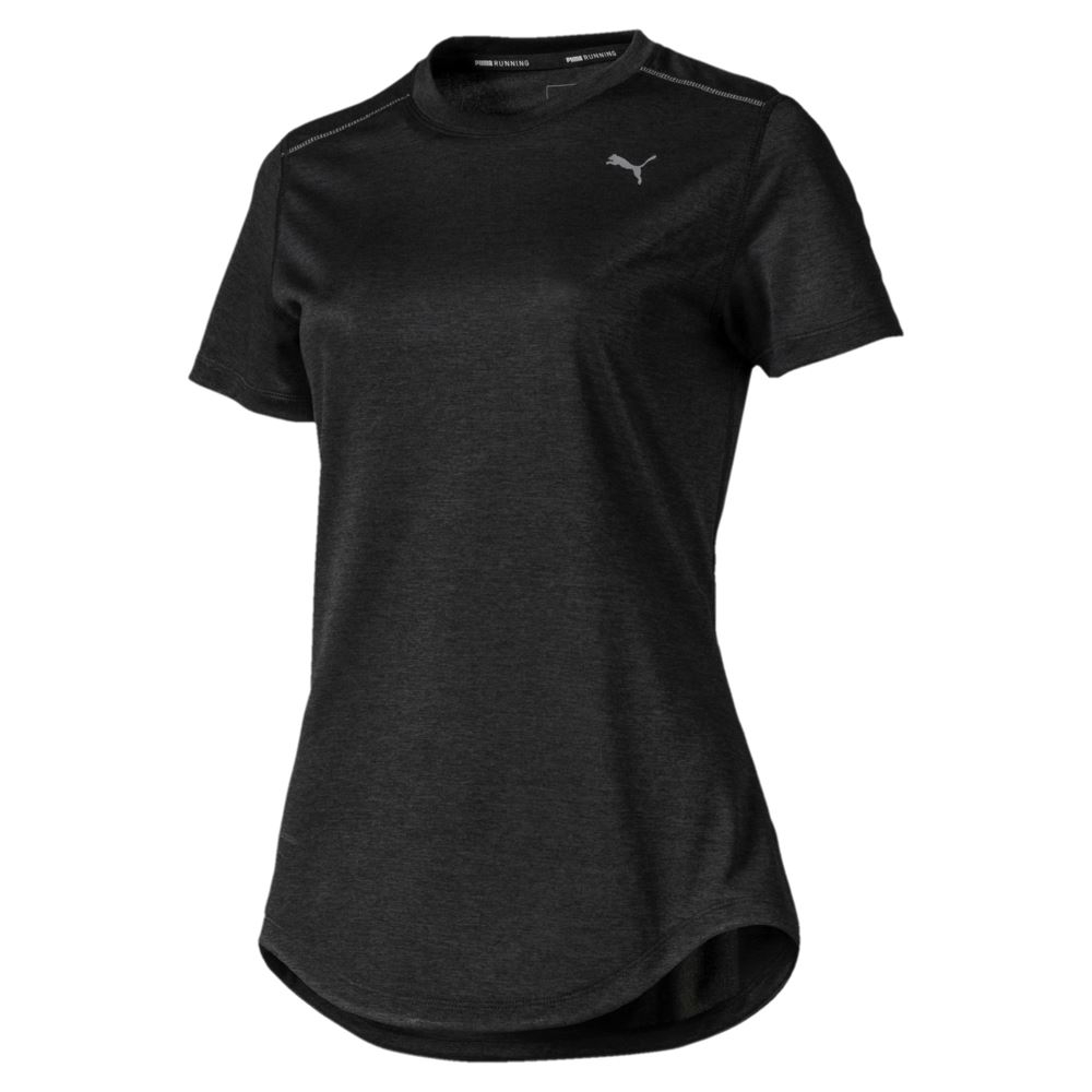 PUMA 女性慢跑系列麻花短袖T恤-黑色麻花-歐規 518256-02