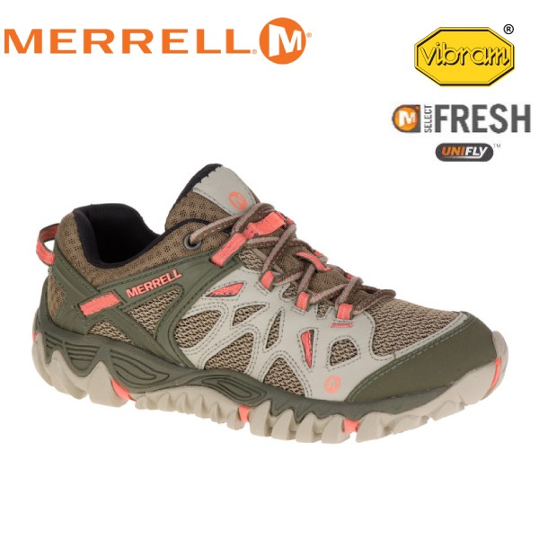 MERRELL 美國 女款 ALL OUT BLAZE AERO SPORT 卡其/粉/越野鞋/ML32816/悠遊山水